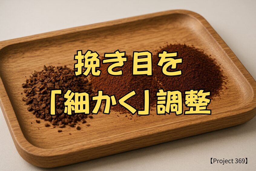 コーヒー粉3種（粗挽き、中挽き、細引き）