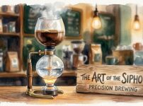 サイフォンと、魅力とかかれたオブジェ