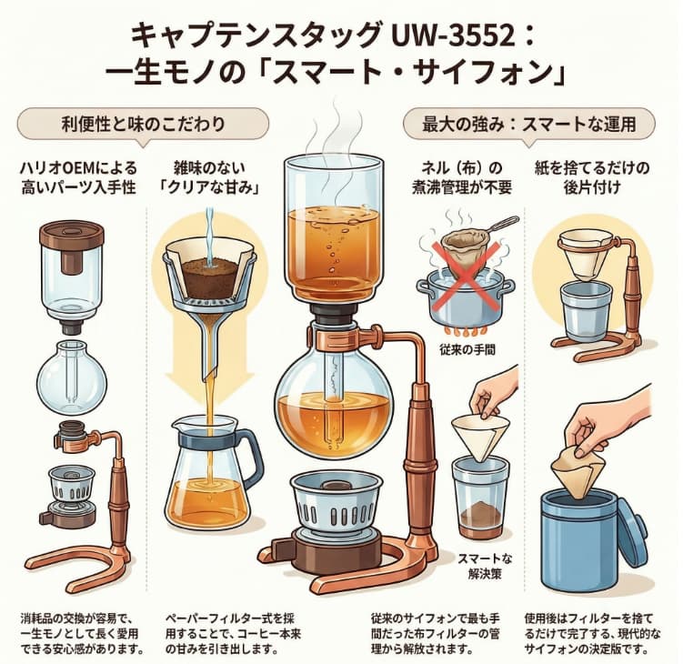 キャプテンスタッグサイフォンUW-3552一生モノのインフォグラフィック