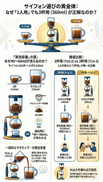 サイフォンのサイズ選択基準 TCAR-3 vs TCA-2