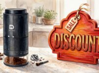 delimoの横にdiscountと書かれたオブジェ