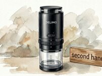 delimoの横に中古と書かれたオブジェ