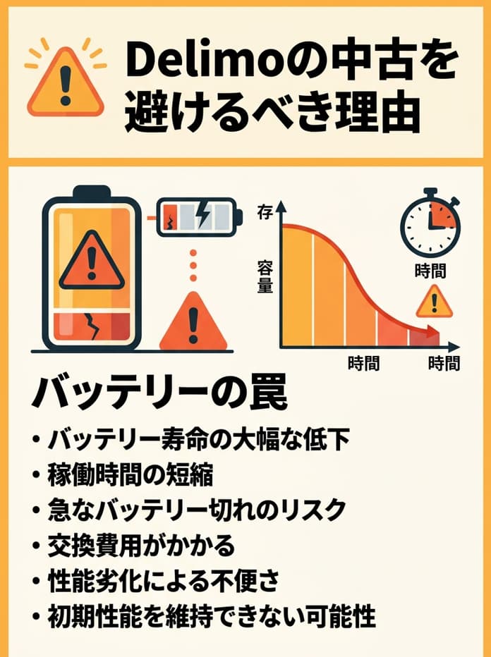 delimo中古購入に関するインフォグラフィック