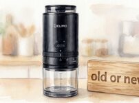 delimoと「新旧」と書かれたオブジェ