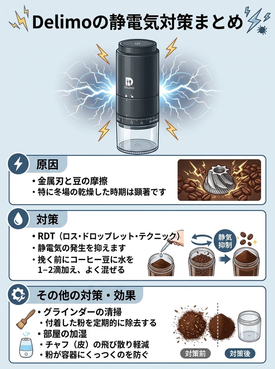 delimoの静電気対策インフォグラフィック