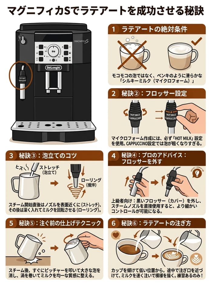 magnificaラテアートのインフォグラフィック