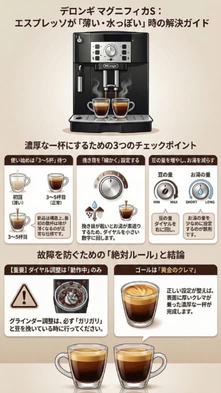 マグニフィカの味が薄い対策のインフォグラフィック