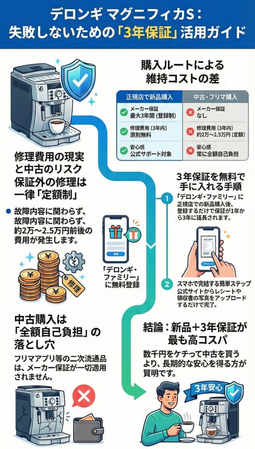 マグニフィカSの修理に関するインフォグラフィック