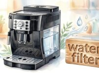 マグニフィカとウォーターフィルターと書かれたオブジェ