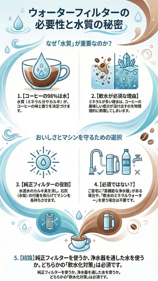 マグニフィカのウォーターフィルターに関するインフォグラフィック