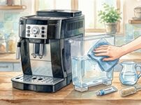 マグニフィカのウォータータンクを洗浄している