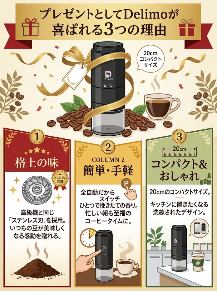 delimoがリボンに巻かれている