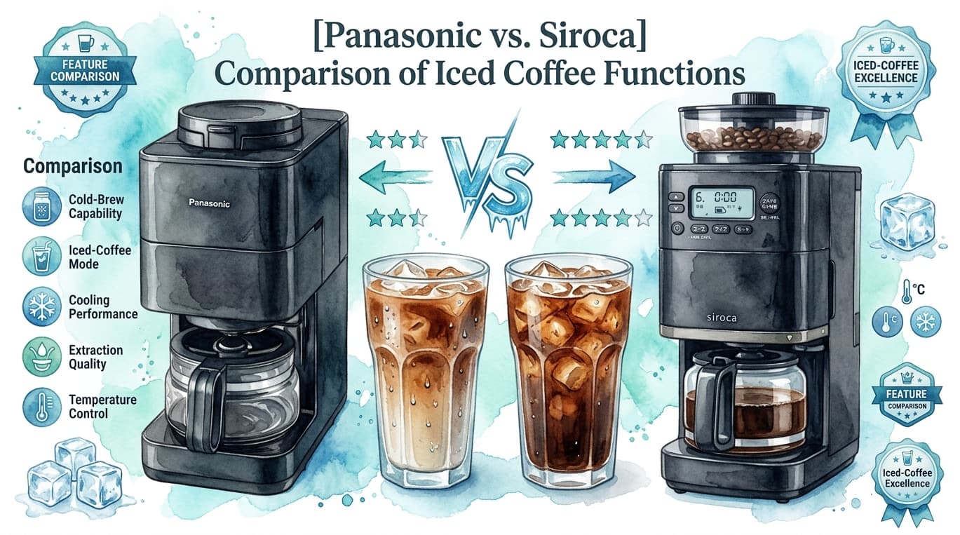 [Panasonic vs. Siroca] Comparison of Iced Coffee Functions