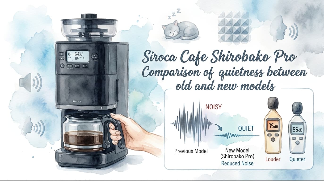 シロカ カフェばこPRO うるさい？｜ミル音の静音性を旧モデルと比較