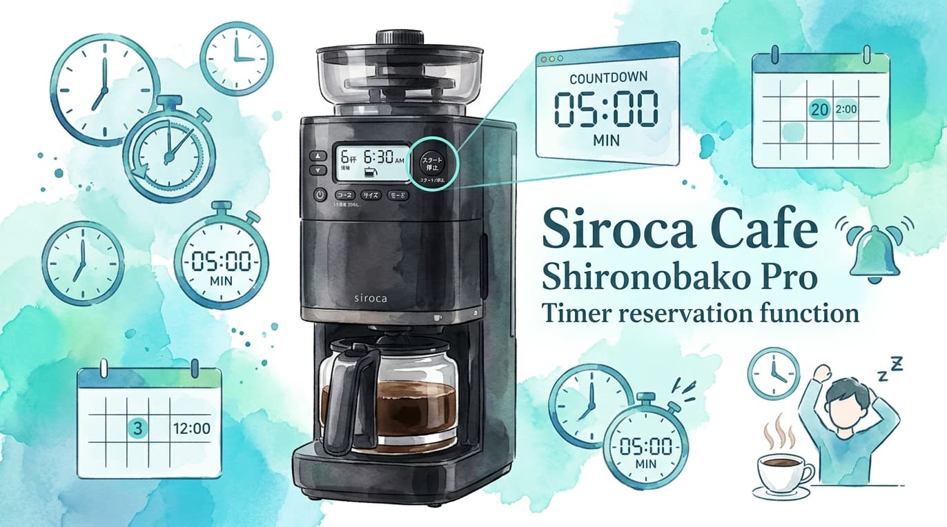 シロカ カフェばこPRO タイマー予約機能｜朝起きたら完成！多忙な人に