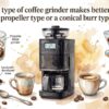 Siroca Cafe Shirobako Pro Which type of coffee grinder makes better coffee a propeller type or a conical burr type