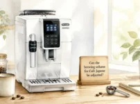 Can the brewing volume for Café Japone be adjusted