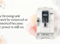 The brewing unit cannot be removed or reinserted because the power is still on.