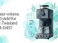 Water volume and yield for the Twinbird CM-D457
