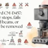 Twinbird CM-D457 Grinder stops, fails to grind beans, or cannot be removed
